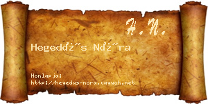 Hegedűs Nóra névjegykártya