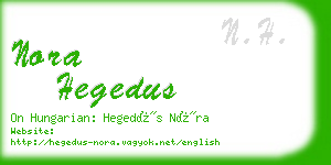 nora hegedus business card